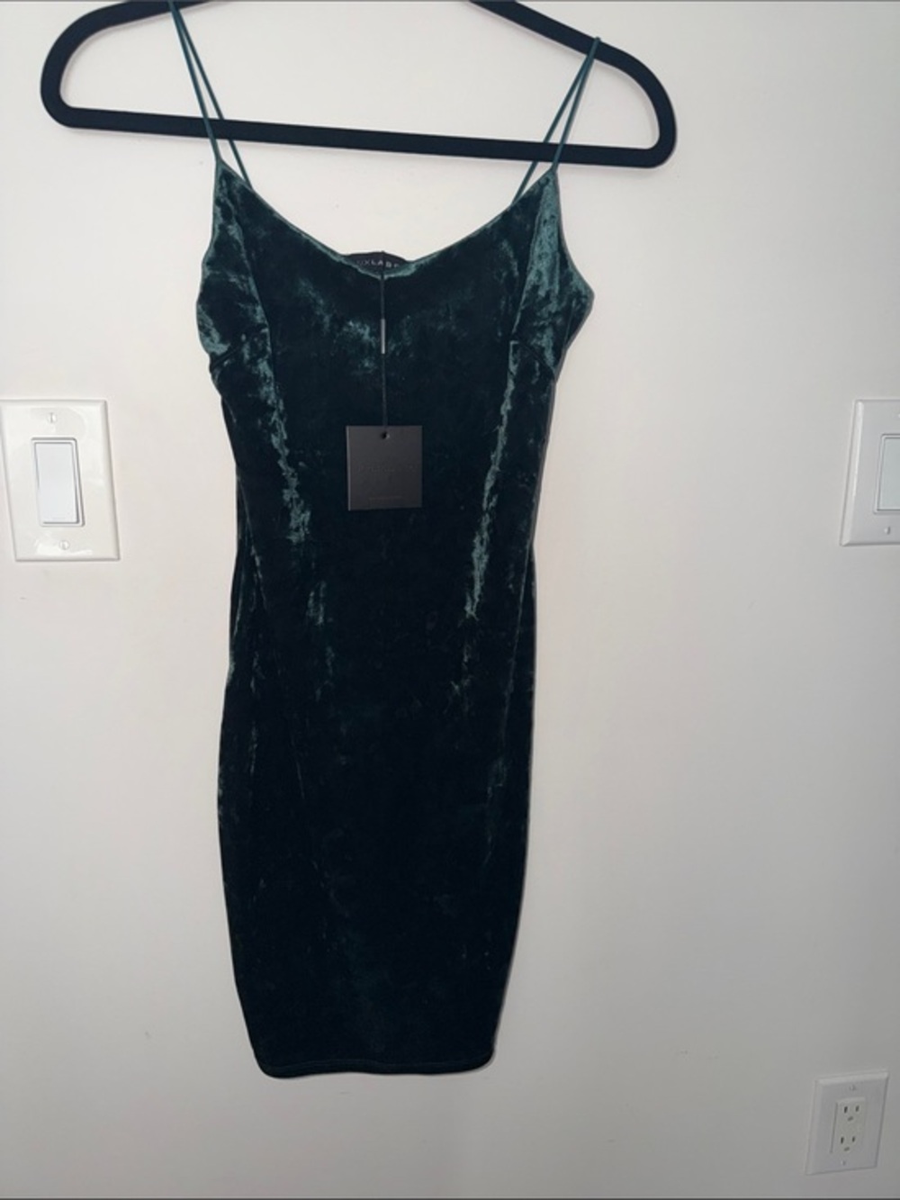 JLUXLABEL Emerald Velvet Slip Mini Dress
